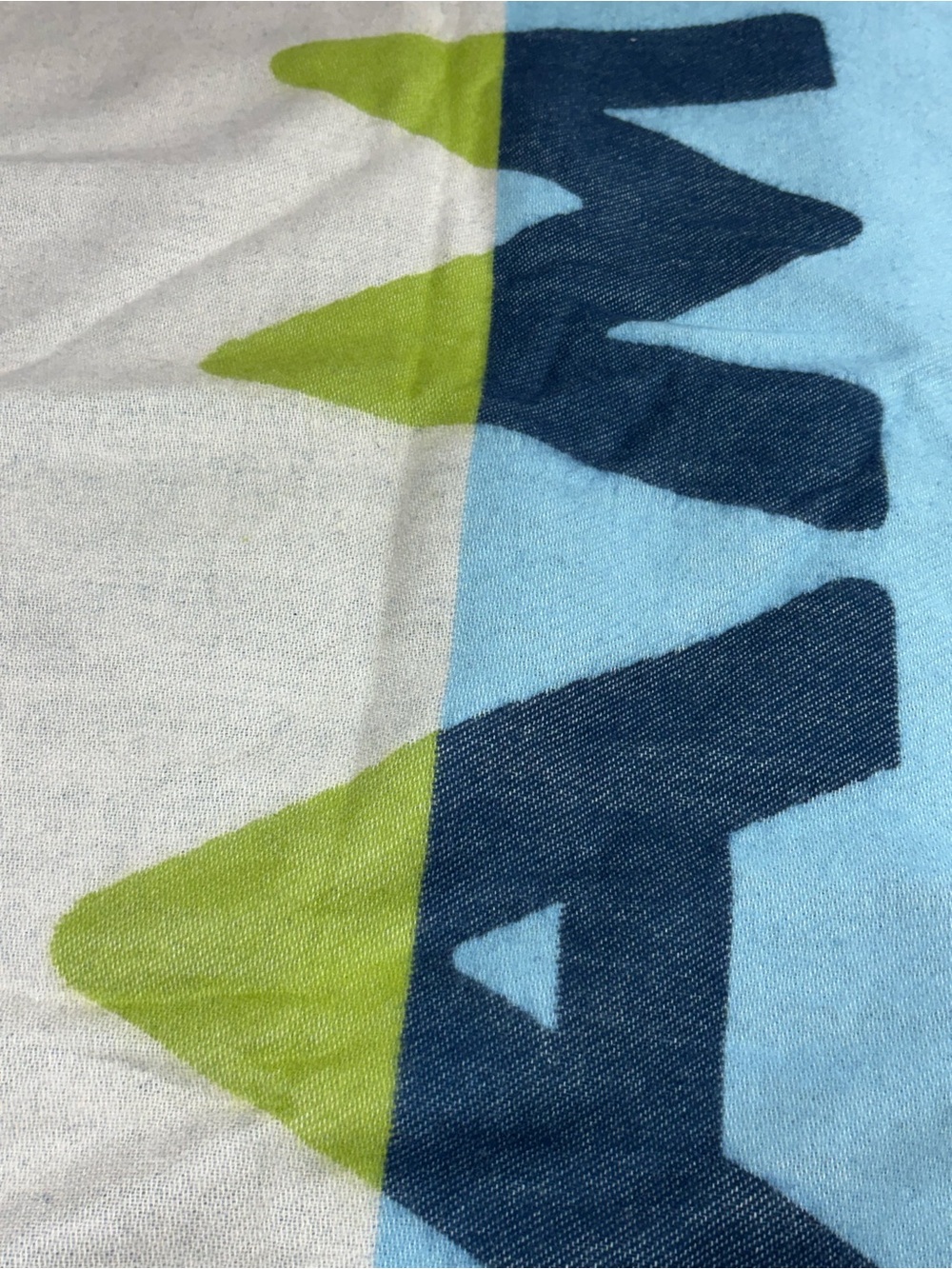 Anthropologie Woven " Amore" ❤️Jacquard Patterned Blue and Green Throw Blanket